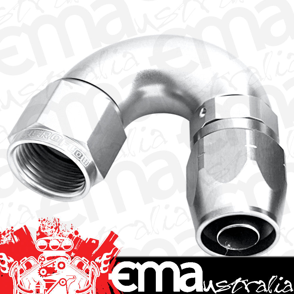 Aeroflow AF555-12S Alloy 150 Deg Hose End -12AN Silver Cutter Style Full Flow