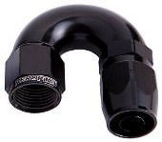 Aeroflow 100 & 450 series braided hose Alloy 180 Deg End -4AN Black Cutter Style Full Flow Aeroflow Performance Products AF556-04BLK