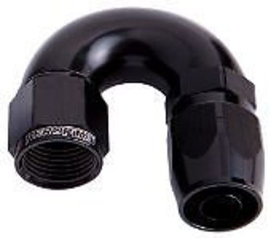 Aeroflow 100 & 450 series braided hose Alloy 180 Deg End -4AN Black Cutter Style Full Flow Aeroflow Performance Products AF556-04BLK