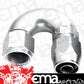 Aeroflow AF556-04S Alloy 180 Deg Hose End -4AN Silver Cutter Style Full Flow