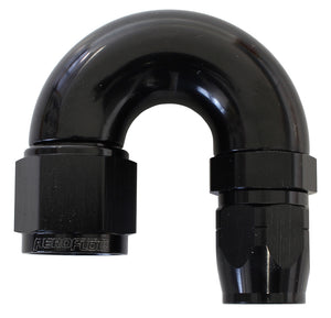 Aeroflow AF556-06-08BLK Stepped 180 Deg Hoseend -6 Hosto -8AN Reducer Hose End Black