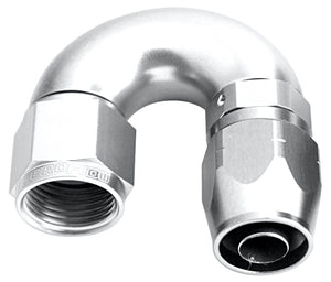 Aeroflow AF556-06S Alloy 180 Deg Hose End -6AN Silver Cutter Style Full Flow