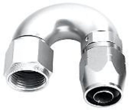 Aeroflow 100 & 450 series braided hose Alloy 180 Deg End -10AN Silver Cutter Style Full Flow Aeroflow Performance Products AF556-10S