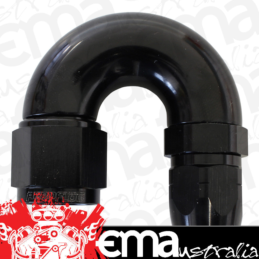 Aeroflow AF556-12-10BLK Stepped 180 Deg Hoseend 12 Hosto -10AN Reducer Hose End Blac