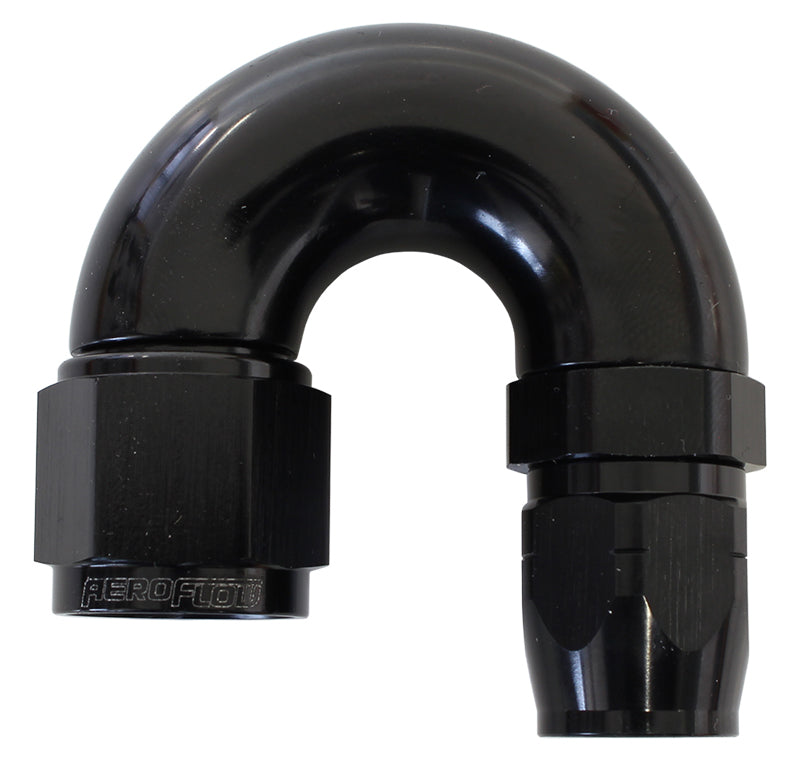 Aeroflow AF556-12-10BLK Stepped 180 Deg Hoseend 12 Hosto -10AN Reducer Hose End Blac