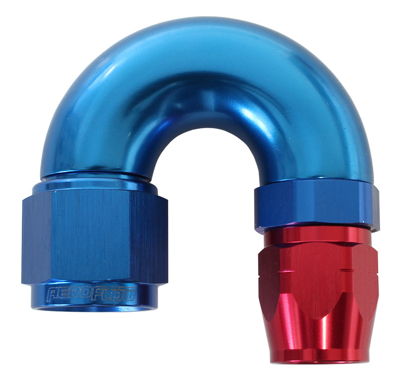 Aeroflow AF556-12-16 Stepped 180 Deg Hoseend 12 Hosto -16AN Reducer Hose End Blue