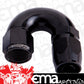 Aeroflow AF556-12BLK Alloy 180 Deg Hose End -12AN Black Cutter Style Full Flow