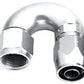 Aeroflow 100 & 450 series braided hose Alloy 180 Deg End -12AN Silver Cutter Style Full Flow Aeroflow Performance Products AF556-12S