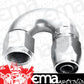 Aeroflow 100 & 450 series braided hose Alloy 180 Deg End -12AN Silver Cutter Style Full Flow Aeroflow Performance Products AF556-12S
