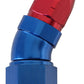 Aeroflow AF557-06-08 Alloy 30 Deg Hose End -6 Hose to -8AN Reducer Hose End Blue