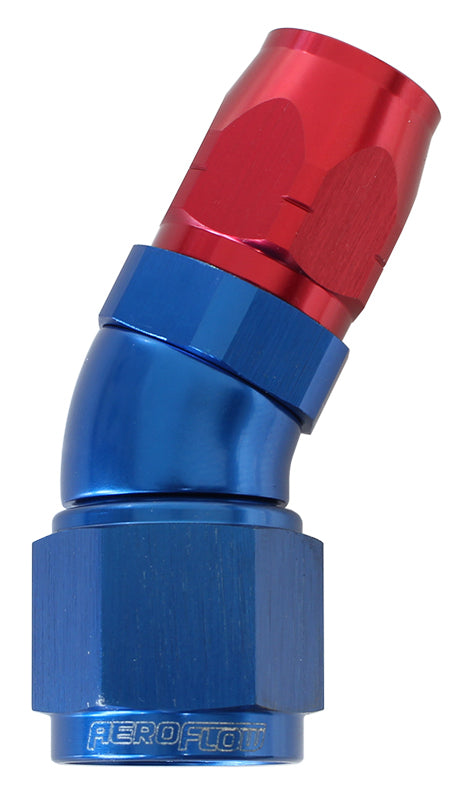 Aeroflow AF557-06-08 Alloy 30 Deg Hose End -6 Hose to -8AN Reducer Hose End Blue