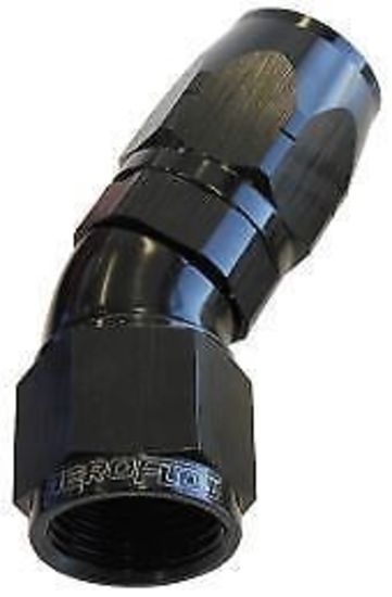 Aeroflow 100 & 450 series braided hose Alloy 30 Deg End -6AN Black Cutter Style Full Flow Aeroflow Performance Products AF557-06BLK