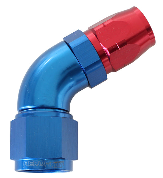 Aeroflow AF558-08-10 Alloy 60 Deg Hose End -8 Hose to -10 Reducer Hose End Blue