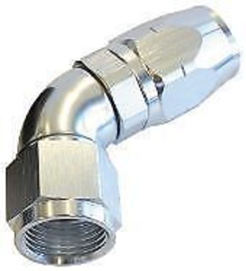 Aeroflow AF558-10S Alloy 60 Deg Hose End -10AN Silver Cutter Style Ful Swivel