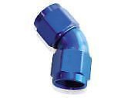 Aeroflow AF563-04 -4AN 45 Deg Swivel Coupler Blue Billet Full Flow 1 Piece
