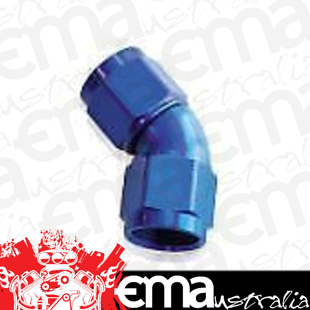 Aeroflow AF563-04 -4AN 45 Deg Swivel Coupler Blue Billet Full Flow 1 Piece