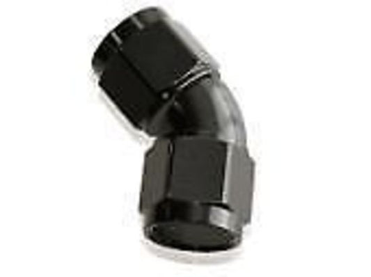 Aeroflow AF563-04BLK -4AN 45 Deg Swivel Coupler Black Billet Full Flow 1 Piece