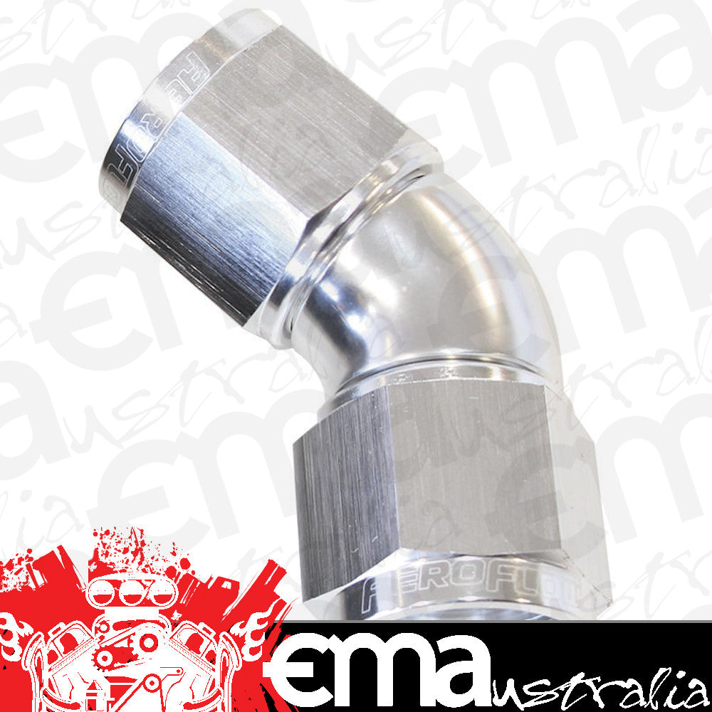 Aeroflow AF563-06S -6AN 45 Deg Swivel Coupler Silver Billet Full Flow 1 Piec