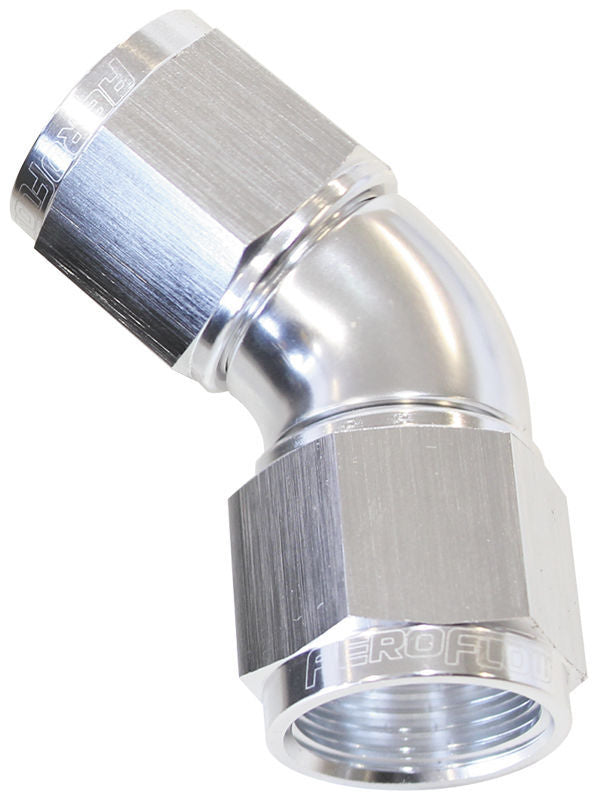 Aeroflow AF563-06S -6AN 45 Deg Swivel Coupler Silver Billet Full Flow 1 Piec