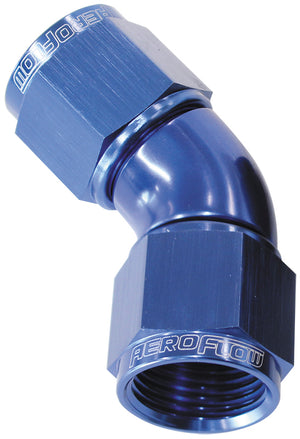 Aeroflow AF563-16 -16AN 45 Deg Swivel Coupler Blue Billet Full Flow 1 Piece