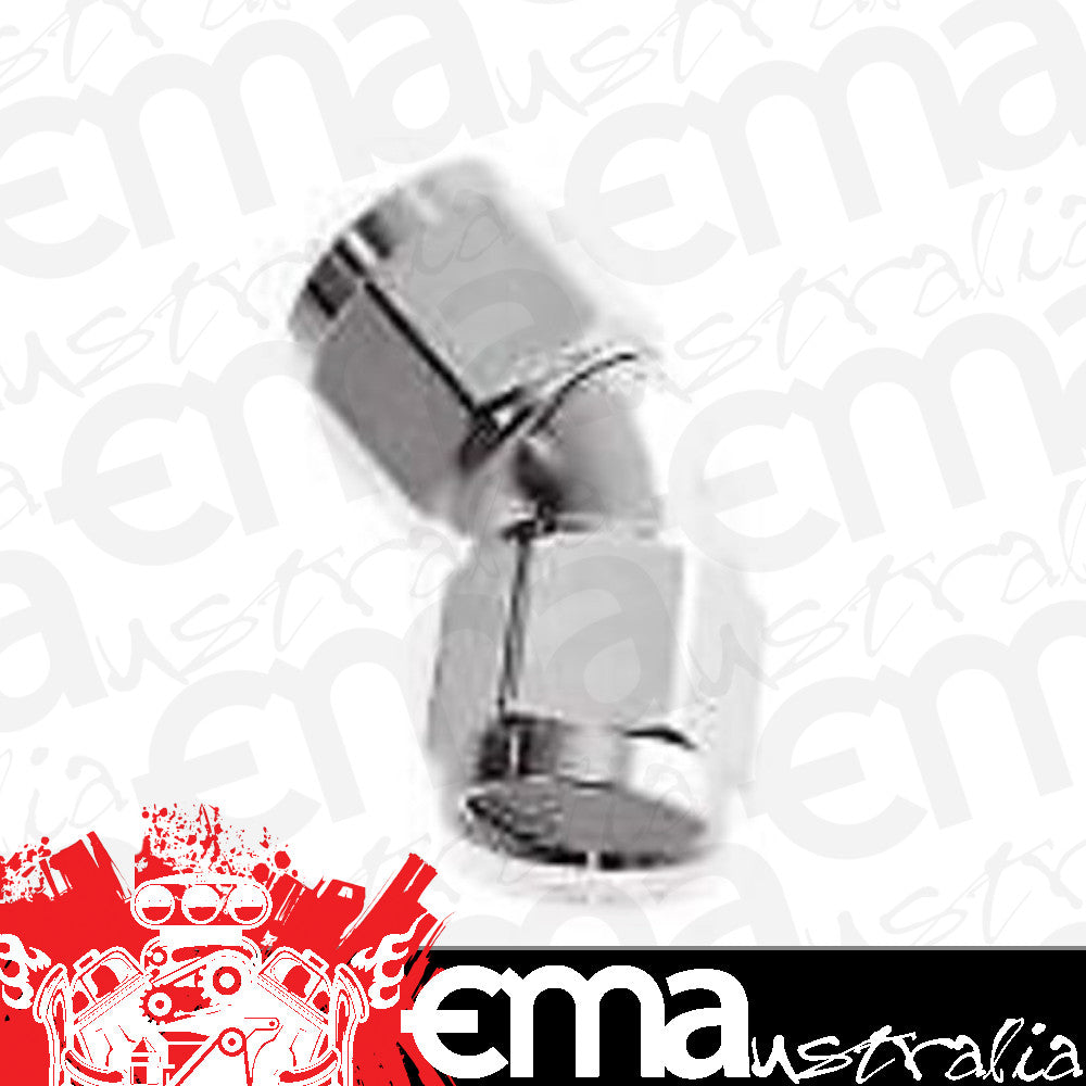 Aeroflow AF563-20S -20AN 45 Deg Swivel Coupler Silver Billet Full Flow 1Piece