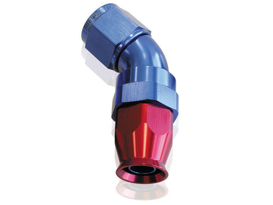 Aeroflow AF572-08D 45 Deg -8AN Full Flow Teflon Hose End Blue 1 Piece Fullflow