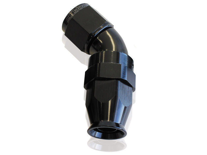 Aeroflow AF572-08DBLK 45 Deg -8AN Full Flow Teflon Hose End Black 1 Piece Fullflo
