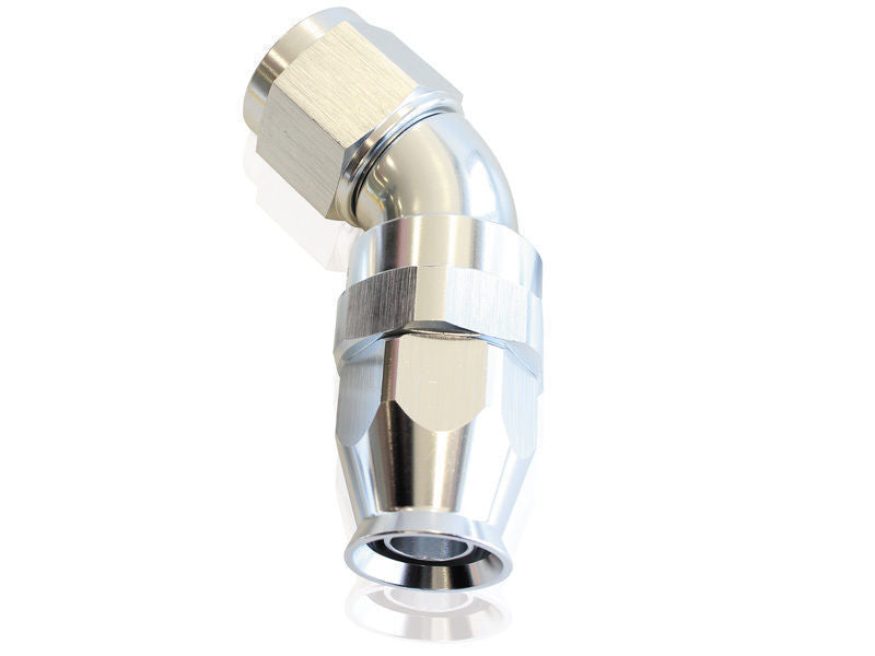 Aeroflow AF572-08DS 45 Deg -8AN Full Flow Teflon Hose End Silver 1 Piece Fullfl