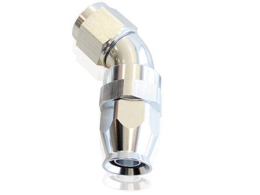 Aeroflow AF572-08DS 45 Deg -8AN Full Flow Teflon Hose End Silver 1 Piece Fullfl