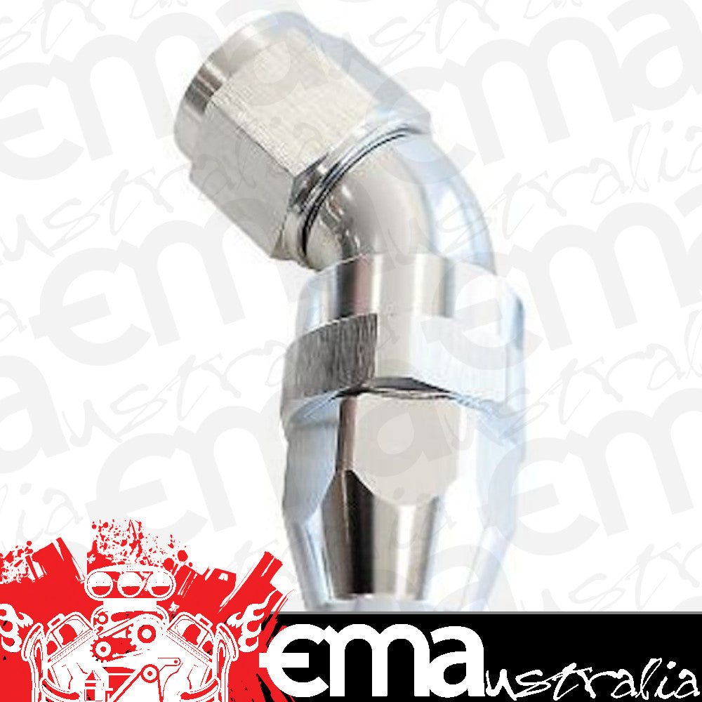 Aeroflow 200 & 250 series braided hose 45 Deg -12AN Full Flow Teflon End Silver 1 Piece Fullfl Aeroflow Performance Products AF572-12DS