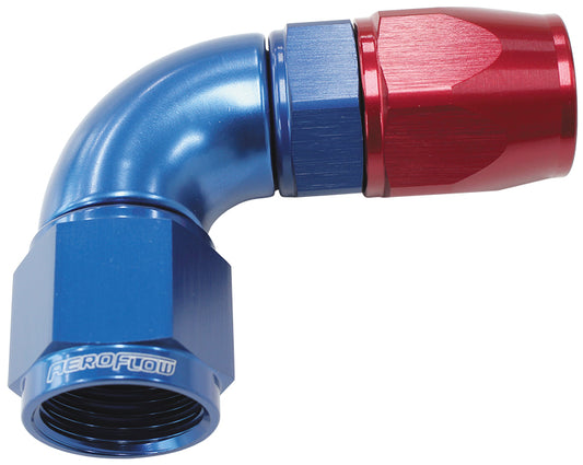 Aeroflow AF573-04D 90 Deg -4AN Full Flow Teflon Hose End Blue 1 Piece Fullflow