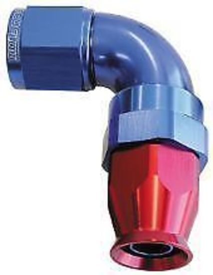 Aeroflow AF573-06D 90 Deg -6AN Full Flow Teflon Hose End Blue 1 Piece Fullflow