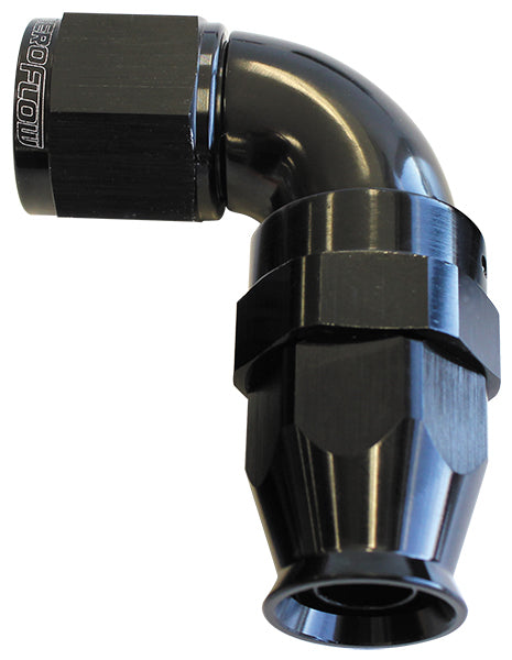 Aeroflow AF573-06DBLK-25 90 Deg -6AN Full Flow Teflon Hose End Black 1 Piece Fullflo