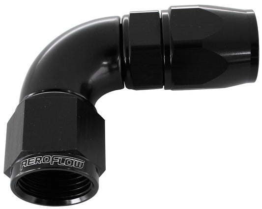 Aeroflow Performance Products AF573-10DBLK-25 90 Deg -10AN Full Flow Teflon Hose End Black 1 Piece (25 Pack)