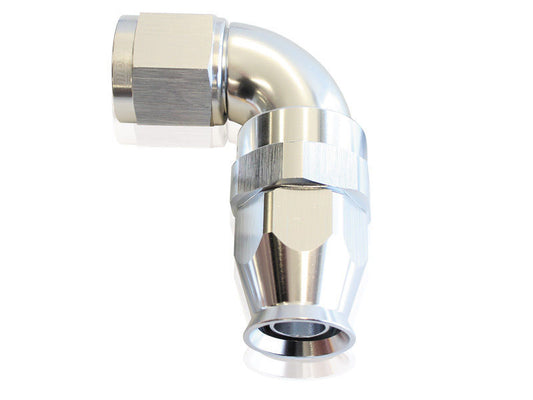 Aeroflow AF573-12DS 90 Deg -12AN Full Flow Teflon Hose End Silver 1 Piece Fullfl