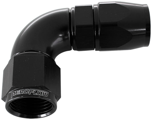 Aeroflow AF573-16DBLK 90 Deg -16AN Full Flow Teflon Hose End Black 1 Piece Fullflo