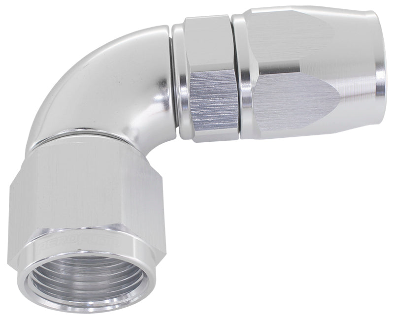 Aeroflow AF573-20DS 90 Deg -20AN Full Flow Teflon Hose End Silver 1 Piece Fullfl