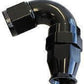 Aeroflow 200 & 250 series braided hose 120 Deg -4AN Full Flow Teflon End Black 1 Piece Fullflo Aeroflow Performance Products AF574-04DBLK