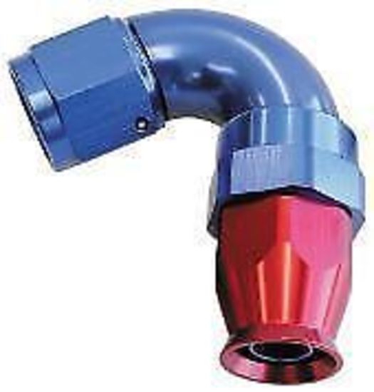 Aeroflow AF574-10D 120 Deg -10AN Full Flow Teflon Hose End Blue 1 Piece Fullflow