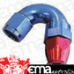 Aeroflow 200 & 250 series braided hose 150 Deg -8AN Full Flow Teflon End Blue 1 Piece Fullflow Aeroflow Performance Products AF575-08D