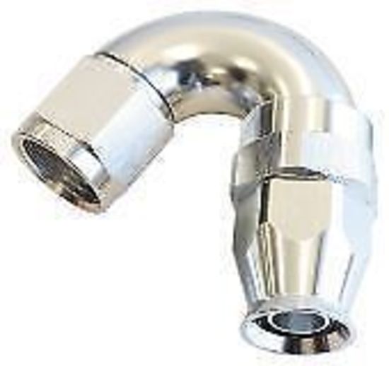 Aeroflow AF575-08DS 150 Deg -8AN Full Flow Teflon Hose End Silver 1 Piece Fullfl