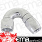Aeroflow AF575-16DS 150 Deg -16AN Full Flow Teflon Hose End Silver 1 Piece Fullfl