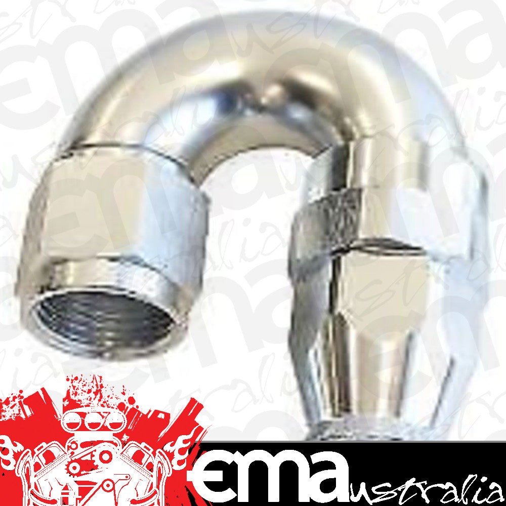 Aeroflow 200 & 250 series braided hose 180 Deg -8AN Full Flow Teflon End Silver 1 Piece Fullfl Aeroflow Performance Products AF576-08DS