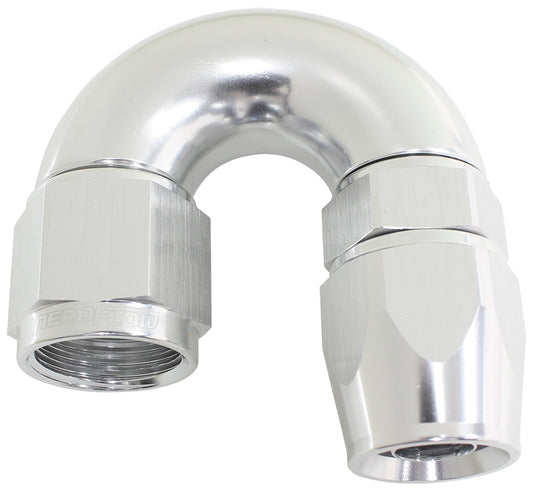 Aeroflow AF576-12DS 180 Deg -12AN Full Flow Teflon Hose End Silver 1 Piece Fullfl