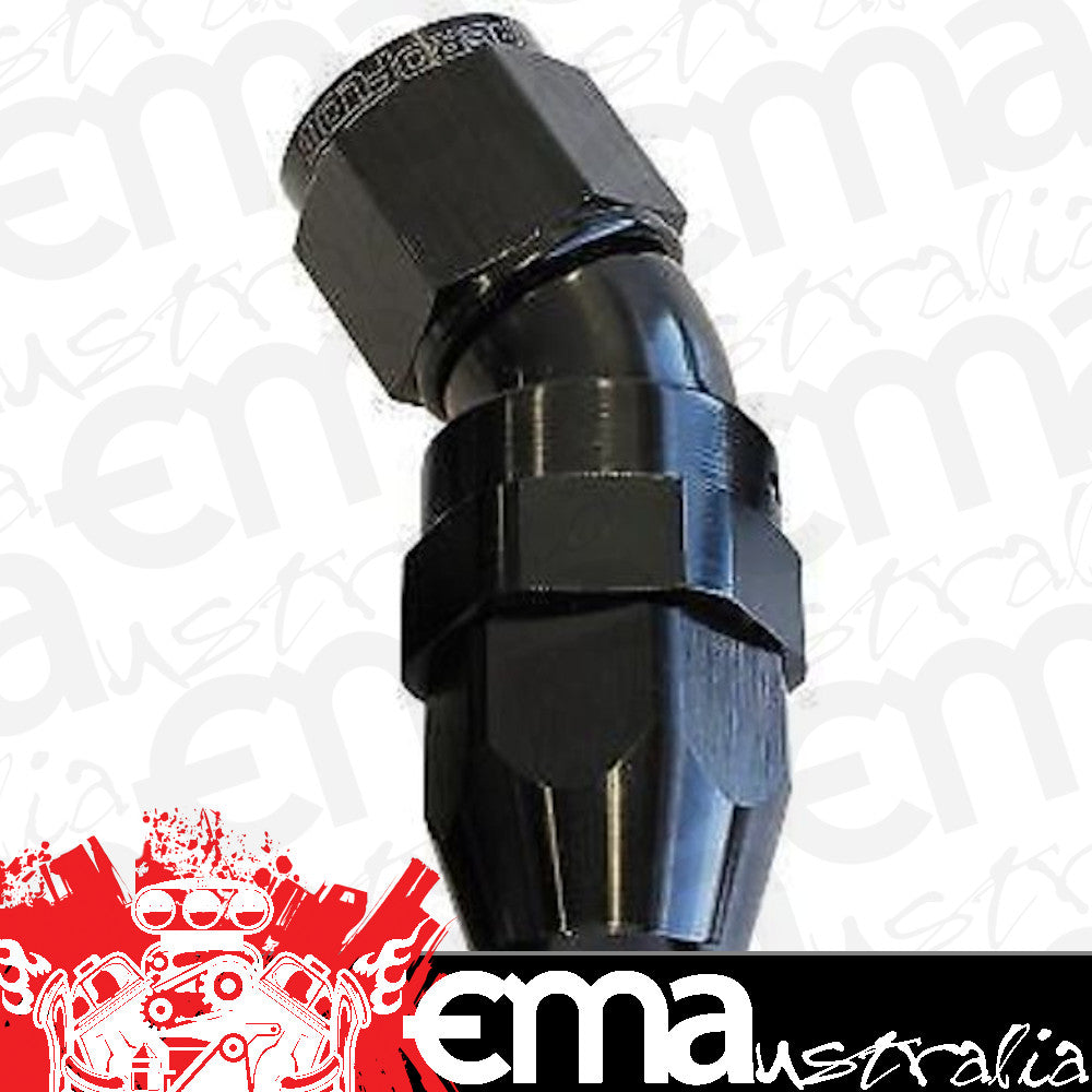 Aeroflow 200 & 250 series braided hose 30 Deg -4AN Full Flow Teflon End Black 1 Piece Fullflo Aeroflow Performance Products AF577-04DBLK