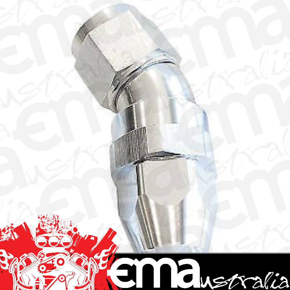 Aeroflow 200 & 250 series braided hose 30 Deg -4AN Full Flow Teflon End Silver 1 Piece Fullfl Aeroflow Performance Products AF577-04DS