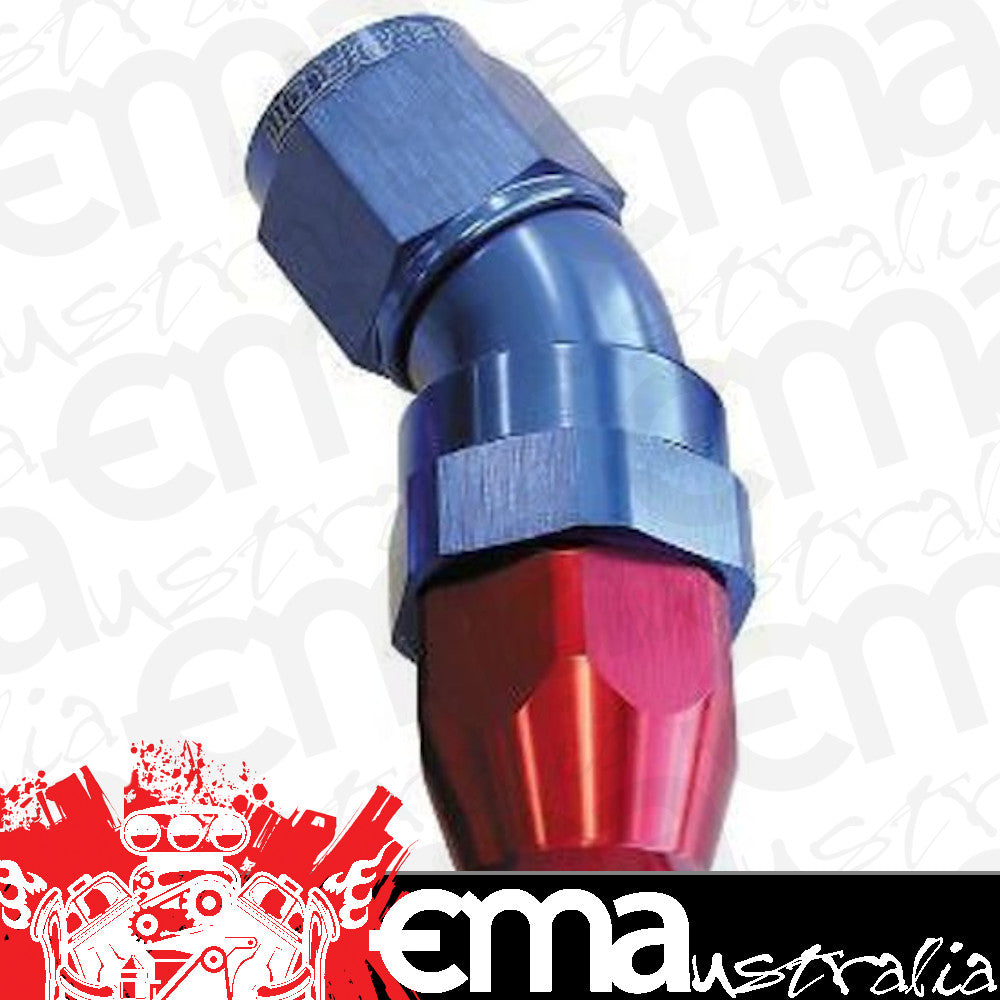 Aeroflow 200 & 250 series braided hose 30 Deg -6AN Full Flow Teflon End Blue 1 Piece Fullflow Aeroflow Performance Products AF577-06D