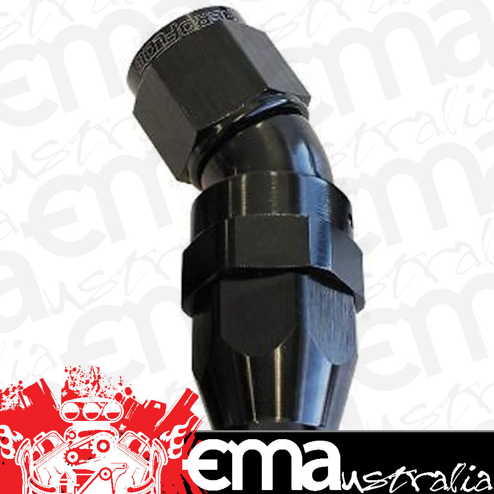 Aeroflow 200 & 250 series braided hose 30 Deg -6AN Full Flow Teflon End Black 1 Piece Fullflo Aeroflow Performance Products AF577-06DBLK