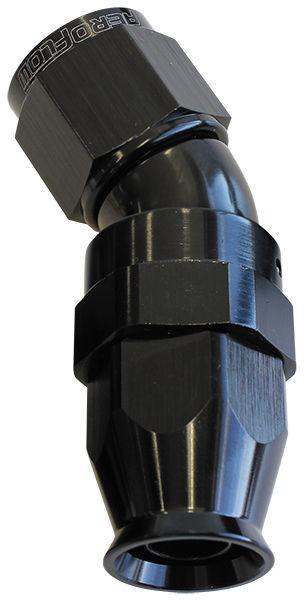 Aeroflow AF577-08DBLK 30 Deg -8AN Full Flow Teflon Hose End Black 1 Piece Fullflo