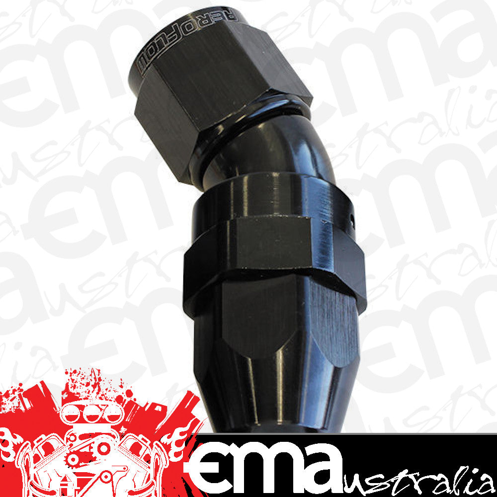 Aeroflow AF577-08DBLK 30 Deg -8AN Full Flow Teflon Hose End Black 1 Piece Fullflo